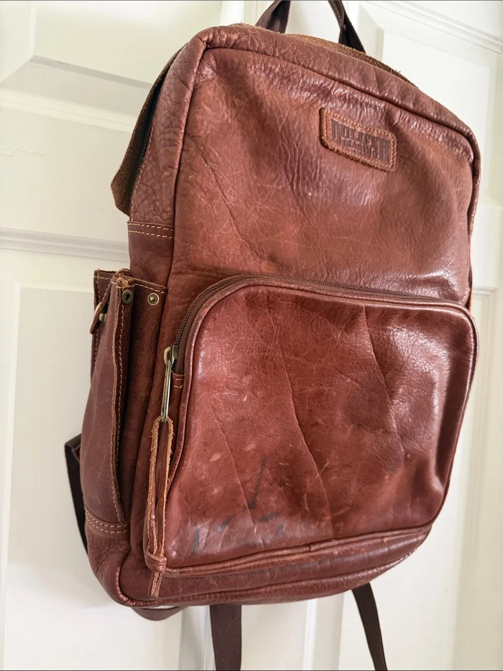 Duluth Trading Co Chestnut Brown Full-Grain Leather Backpack